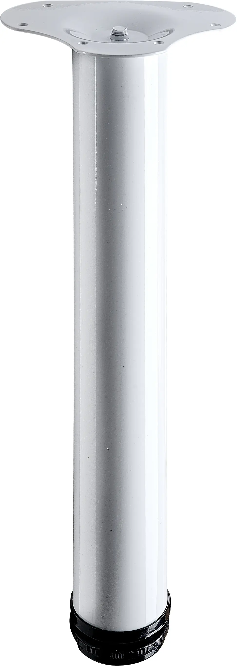 Hettich Tischbein 6,0 x 40 - 43 cm Stahl weiß - 1 Stück