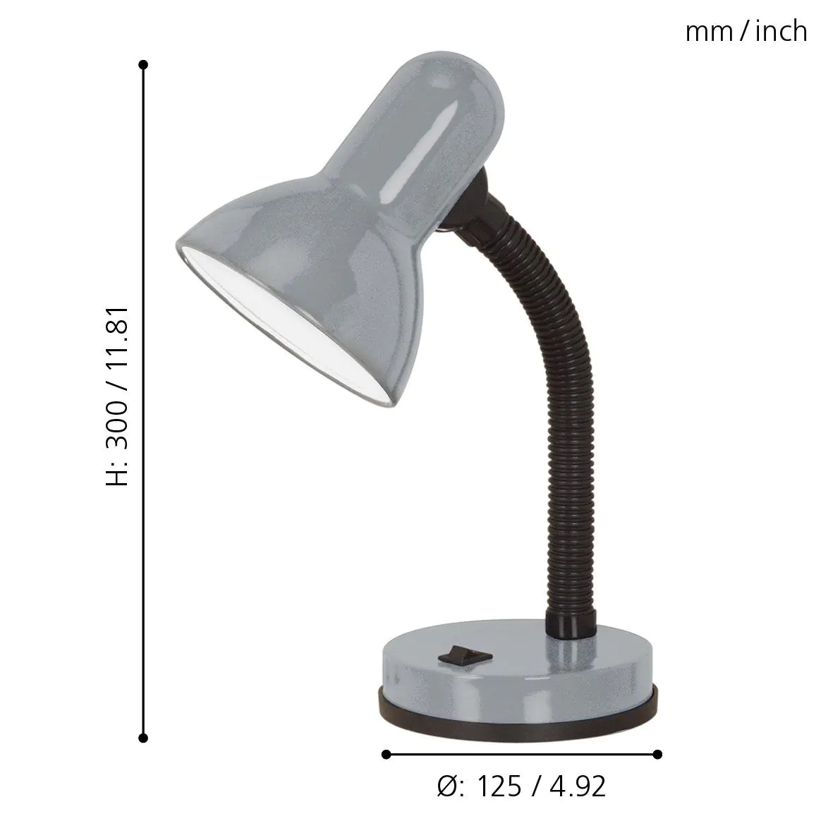 Eglo Tischlampe Basic 30 cm silber
