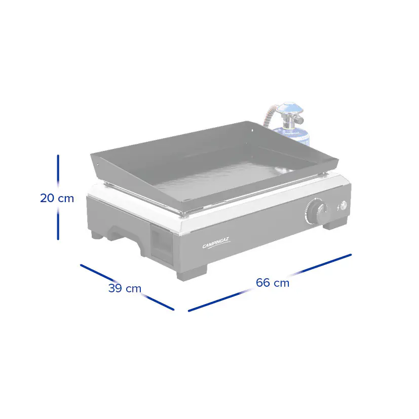 Campingaz Tischgrill Plancha Othello 2,8 kW 66 x 39 x 20 cm silber-schwarz