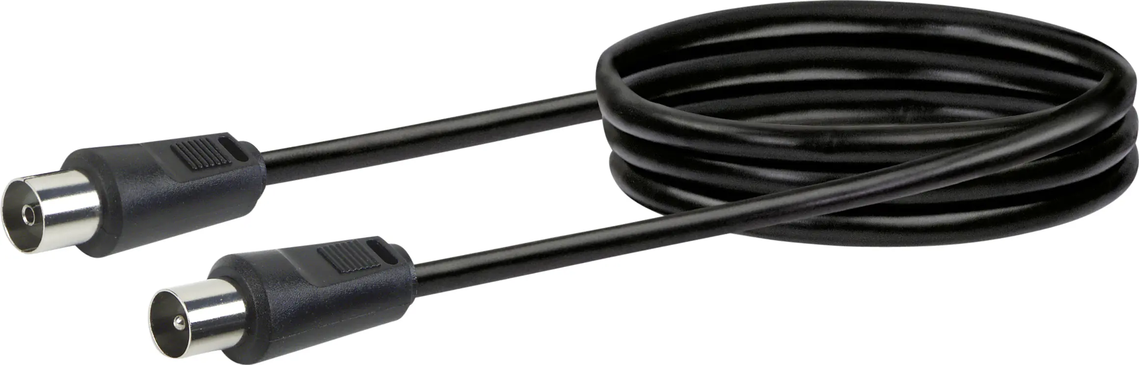 Schwaiger Antennen Anschlusskabel KVK215 053 (75dB) schwarz, 1,5m, 1x IEC Stecker / 1x IEC Buchse