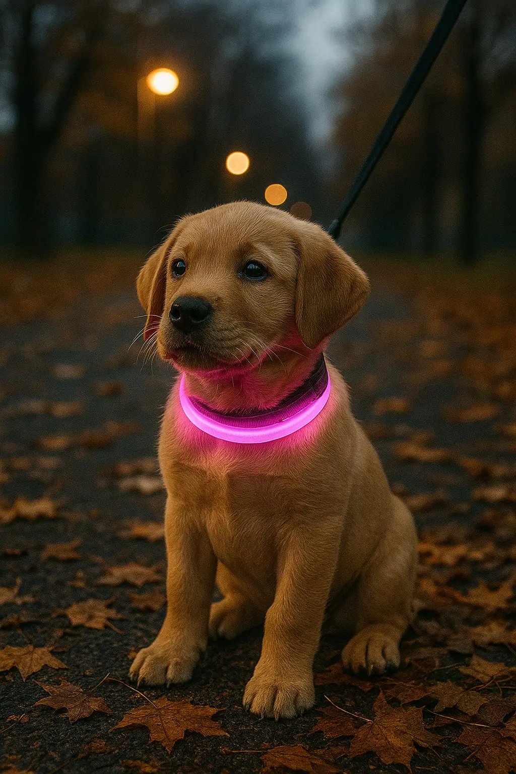 Nobby LED Leuchthalsband Puppy rosa für Welpen mit kurzem Fell
