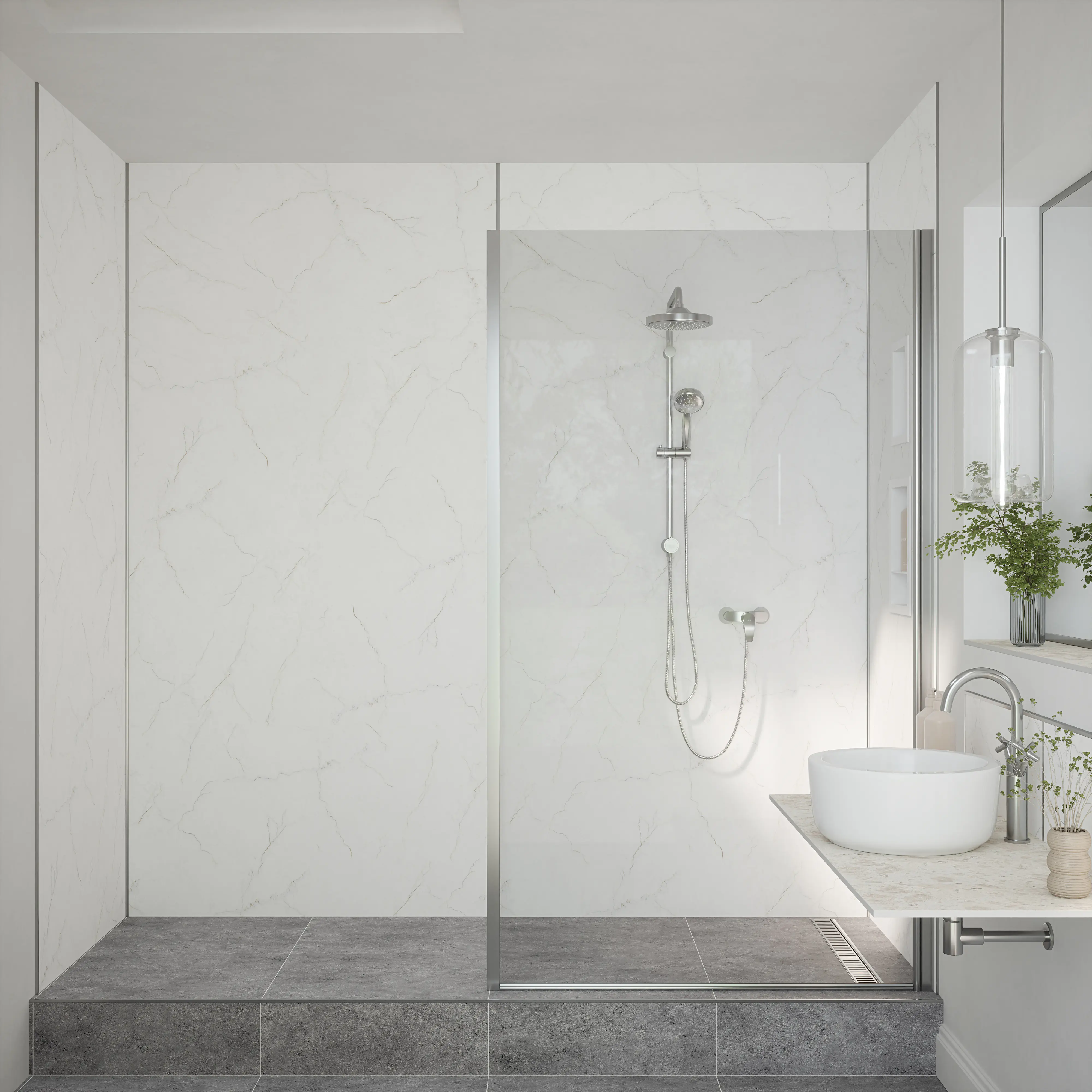 Wetwall Alloy Wandpaneel  Bianco Venato 60 x 244 cm