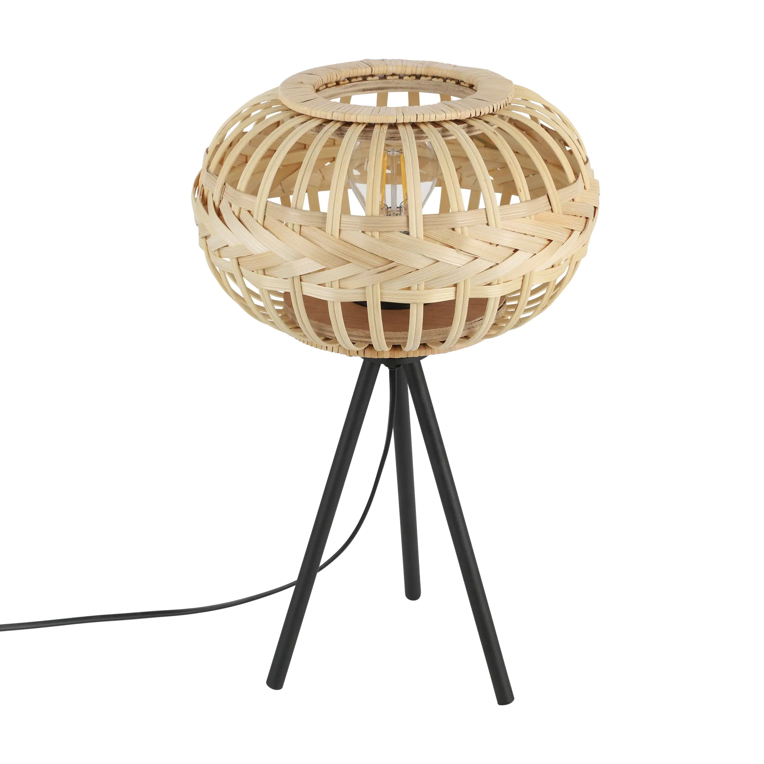 Eglo Tischlampe Amsfield 41 x 26 cm schwarz/natur
