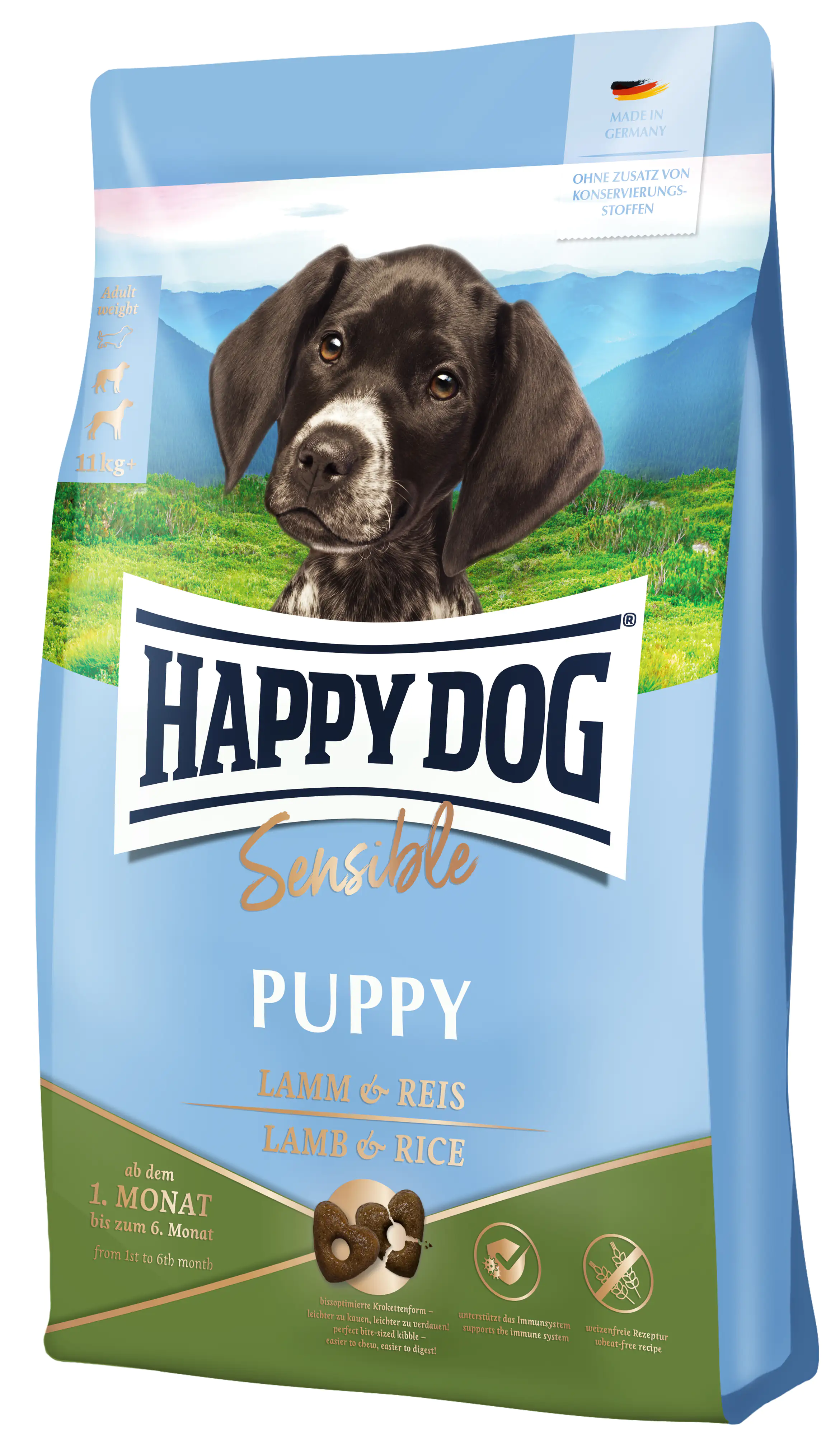 Happy Dog Sensible Hundetrockenfutter Puppy 1 kg Lamm & Reis 