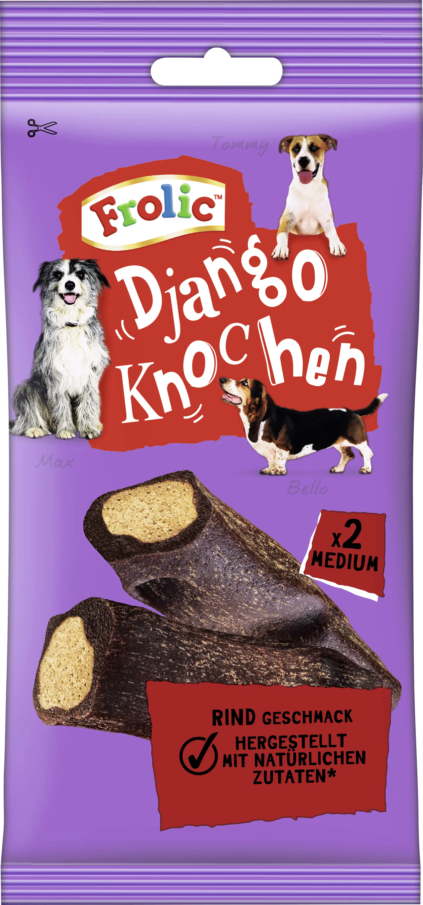 Frolic Django Knochen für mittlere Hunde mit Rind