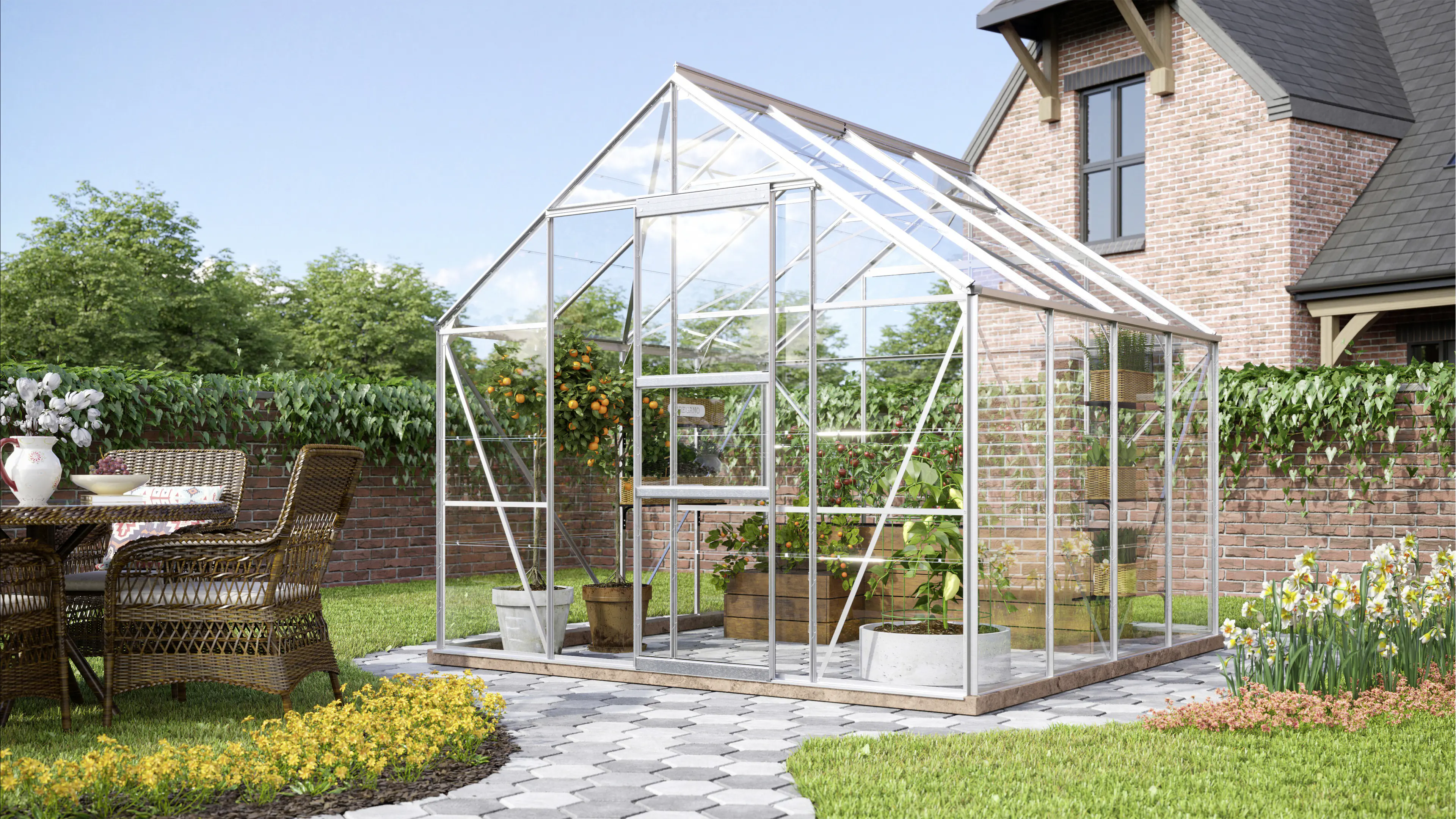 Vitavia Gewächshaus Merkur 6700 254 x 254 cm 3 mm ESG