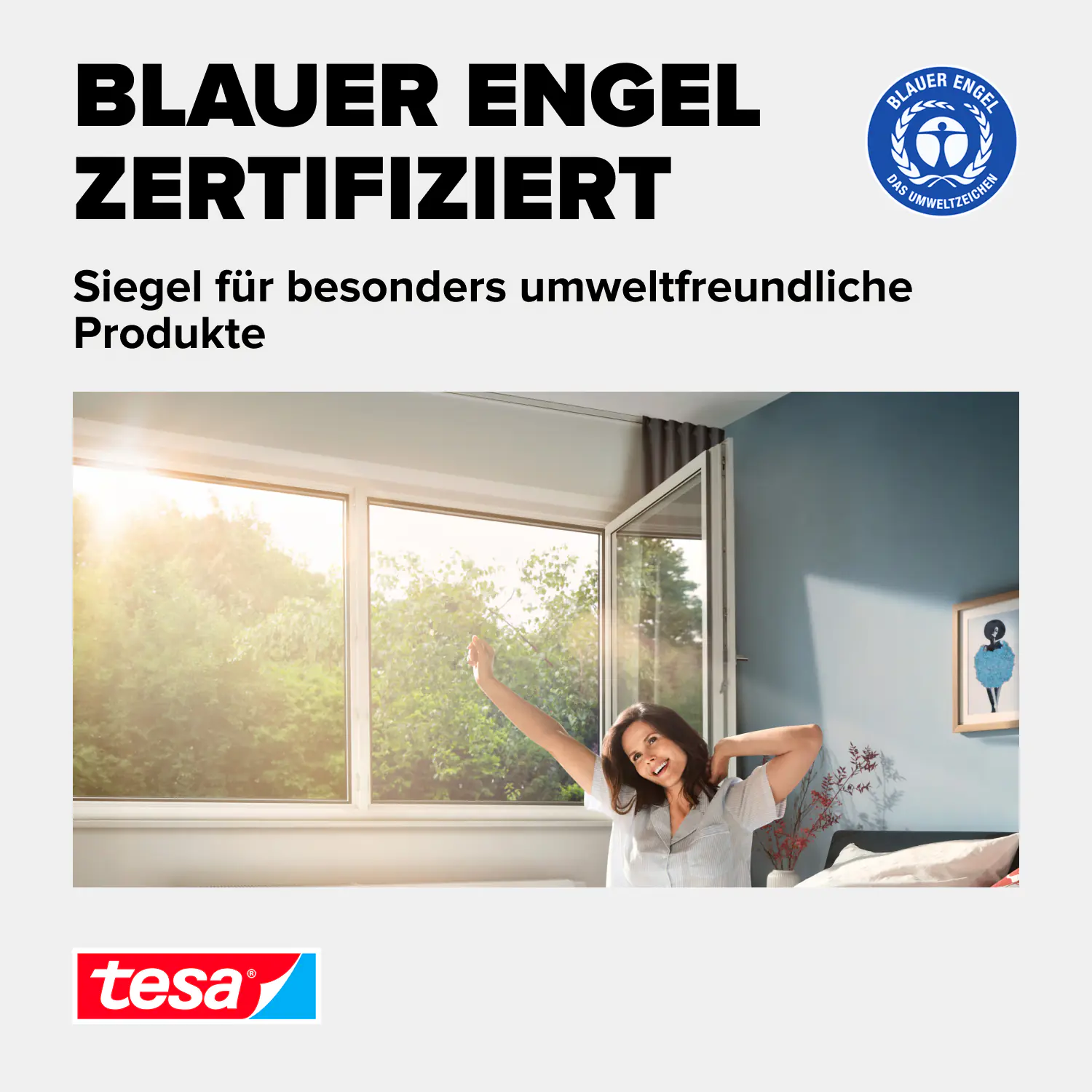 tesa Pollenschutzgitter 130 x 150 cm Anthrazit