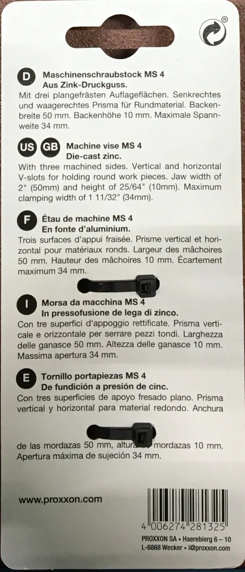 Proxxon Maschinenschraubstock MS 4
