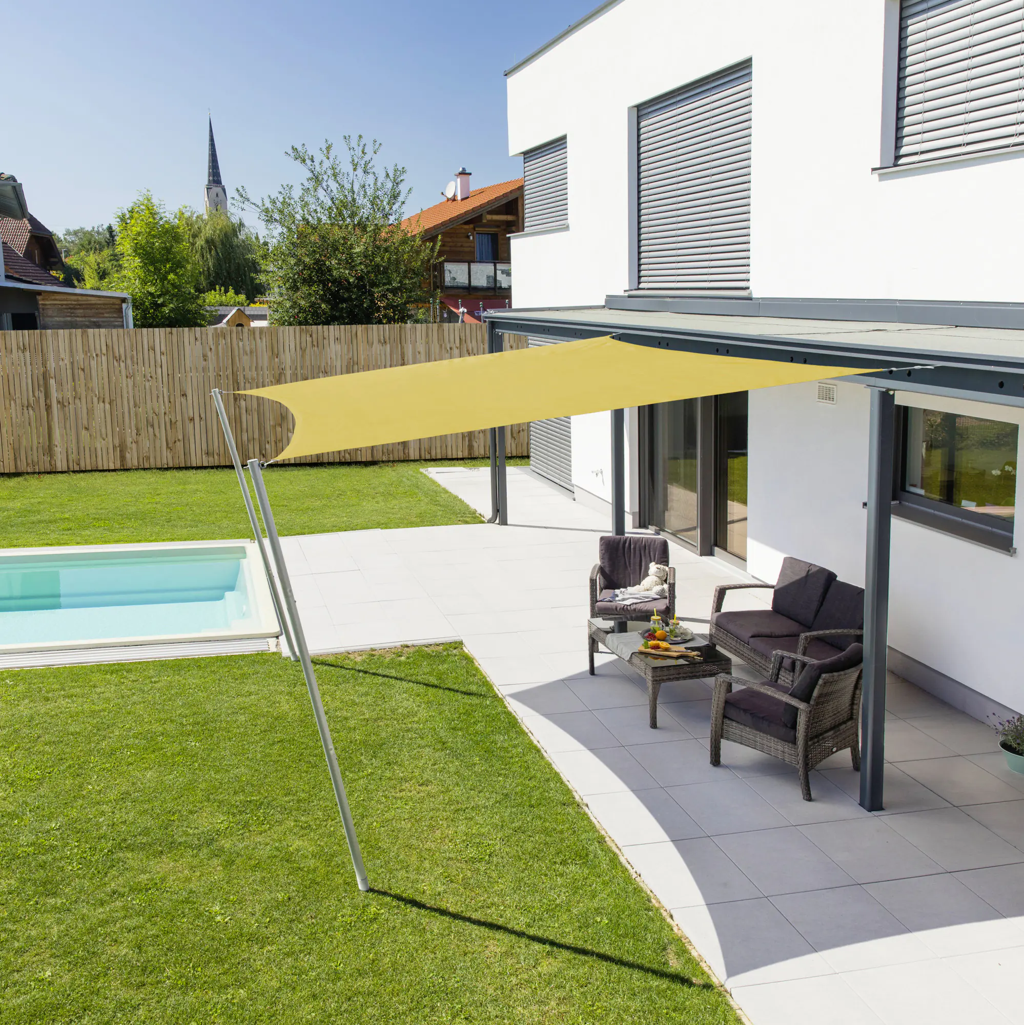 Windhager Sonnensegel Cannes gelb 3 x 3 m