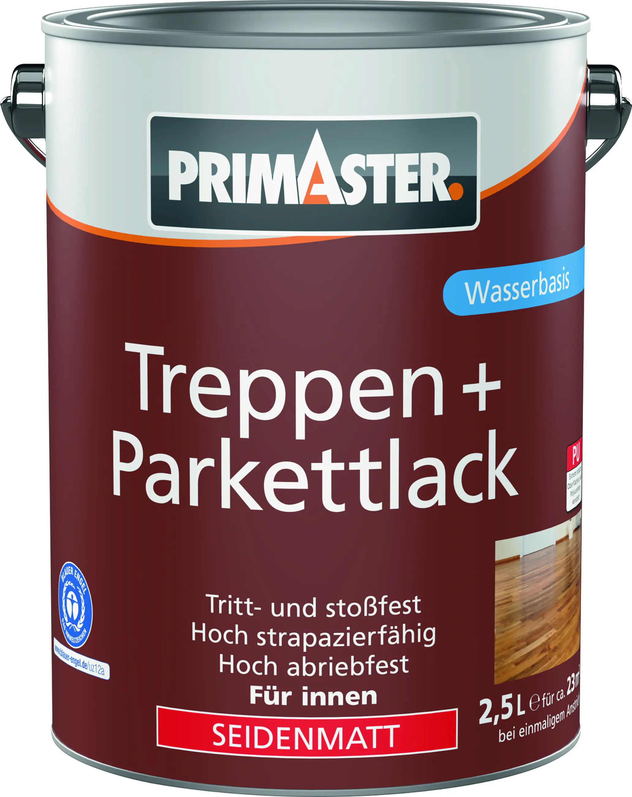 Primaster Treppen + Parkettlack farblos seidenmatt 2,5 L
