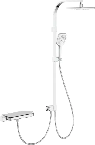 Primaster Duschsystem mit Thermostatarmatur und Ablage Water Stream chrom 3 Strahlarten
