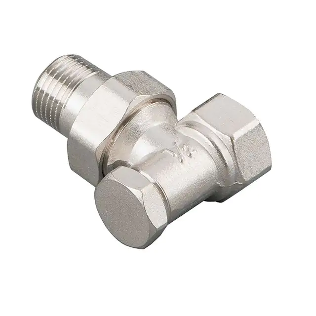 Cornat sanicomfort Heizkörperverschraubung 1/2", Eckform, vernickelt