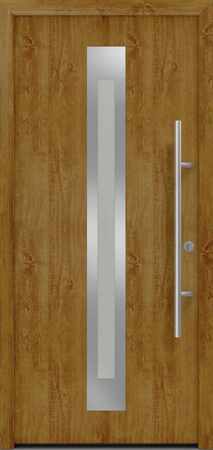 EcoStar Haustür ISOPRO Secur IPS 770S RC2 golden oak 110 x 210 cm
