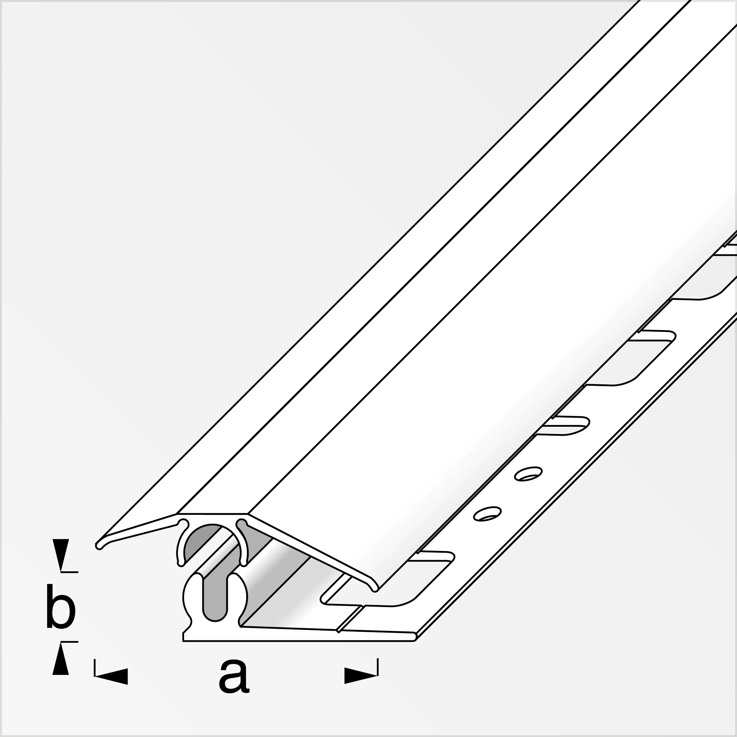 alfer Niveauausgleichs-Profil 1 m, 31 x 7 mm Alu eloxiert Edelstahl Optik