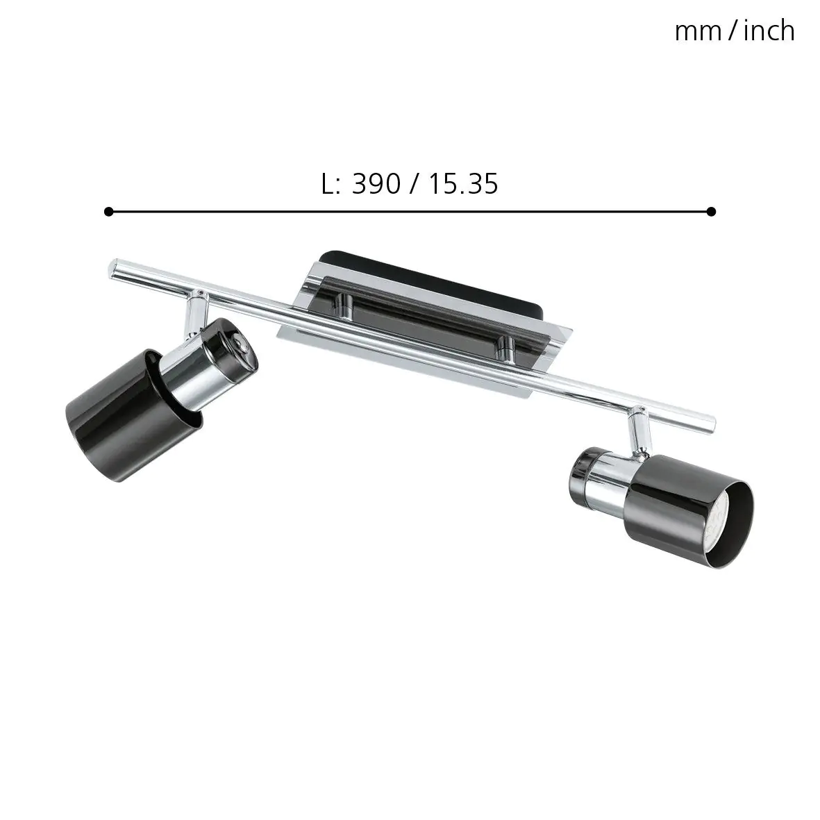 Eglo 2er Spot Davida 1 nickel-nero 39 x 7 cm GU10, warmweiß