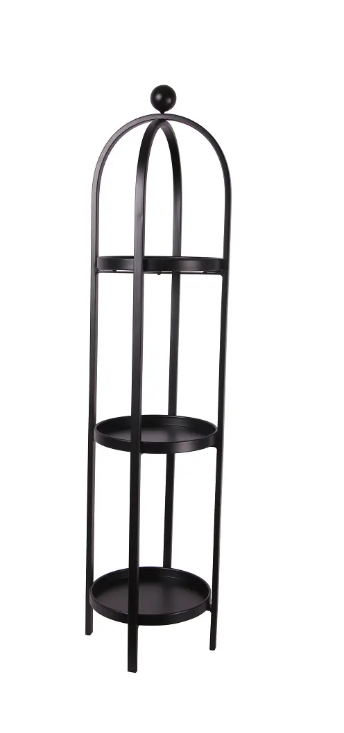 TrendLine Deko-Metallregal mit 3 Fächer 100 x 25 cm schwarz