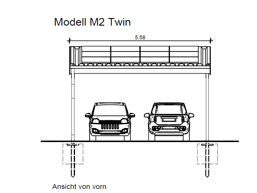 SunEnergyXT Twin Solar Carport 12 Solarmodule, 8,6 kWh Speicher, Wallbox