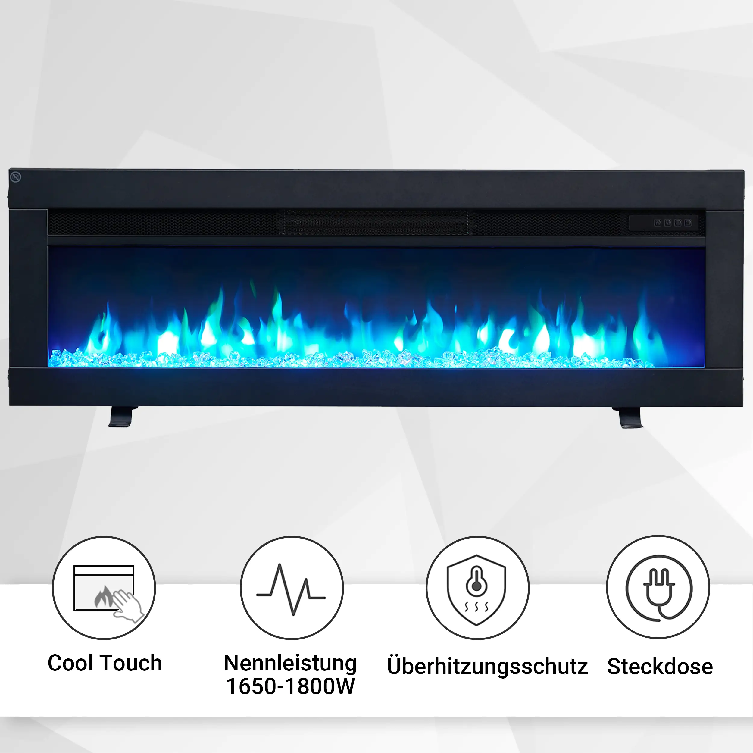 Balderia Elektrokamin schwarz Agnes 40" 1000/1800 Watt 33 x 102 cm