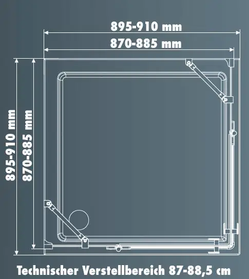 Primaster Dusch-Drehtür rechts mit Seitenwand Easy-6 90 x 90 cm Klarglas