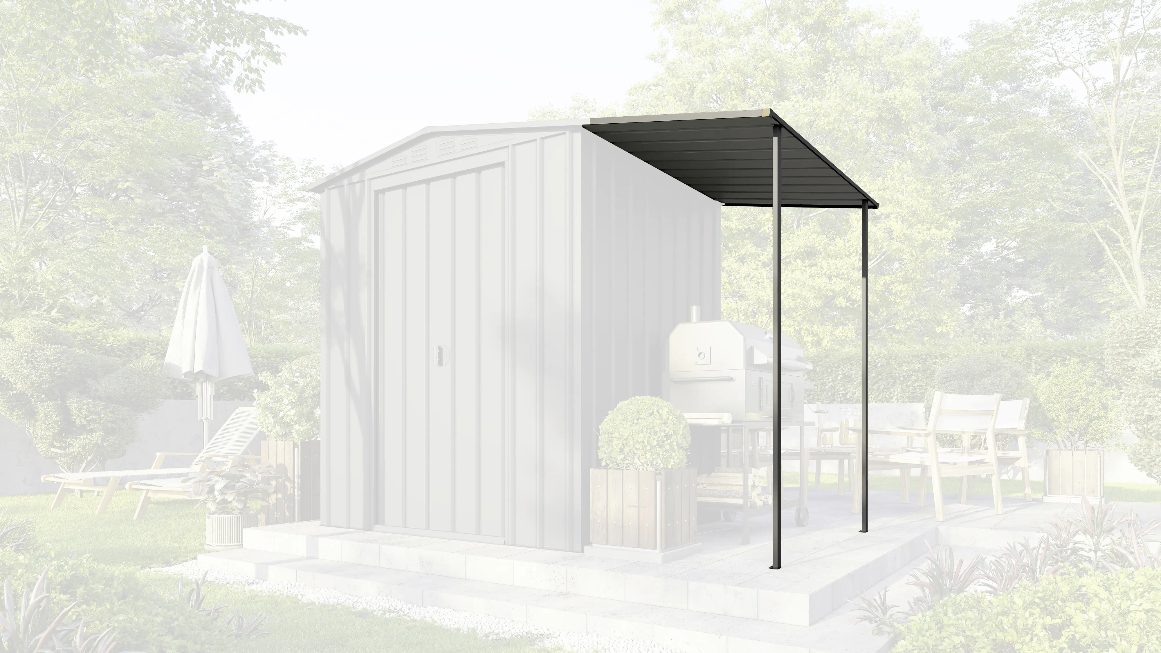 Globel Schleppdach für Gerätehaus Dream 65 anthrazit
