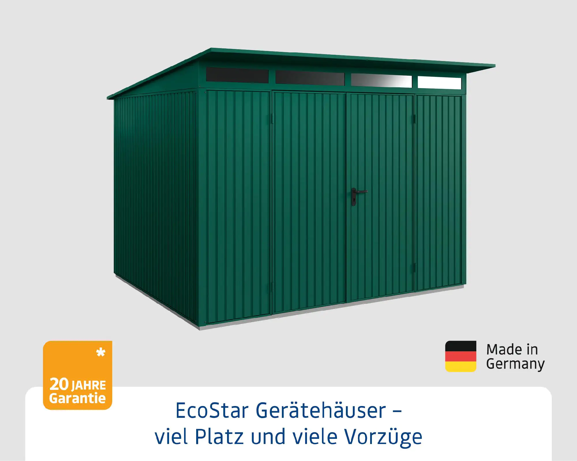 EcoStar Gerätehaus Trend-P Typ 3 moosgrün 312,7 x 283,4 x 232,3 cm