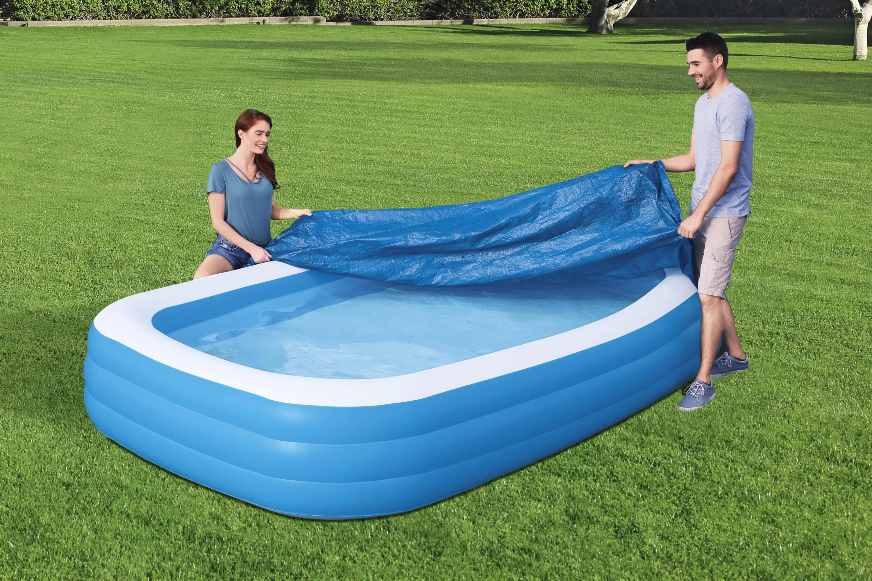 Bestway Poolabdeckung eckig 3 x 1,83 m