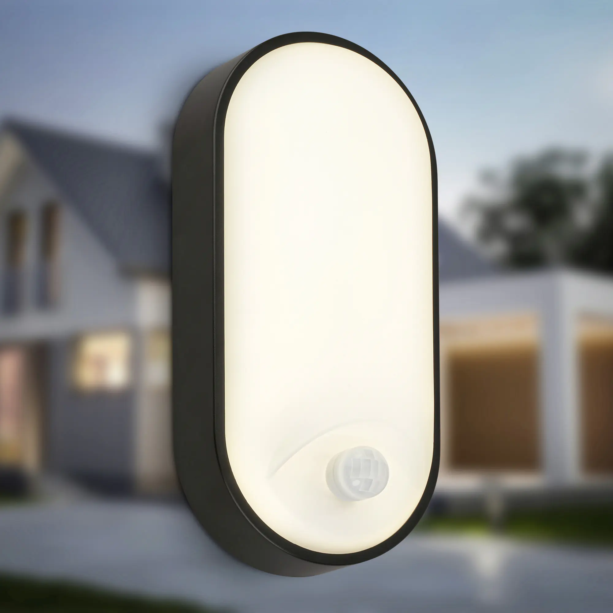 Briloner LED-Wandleuchte Ruch mit Bewegungsmelder 22 x 10,5 cm warmweiß schwarz