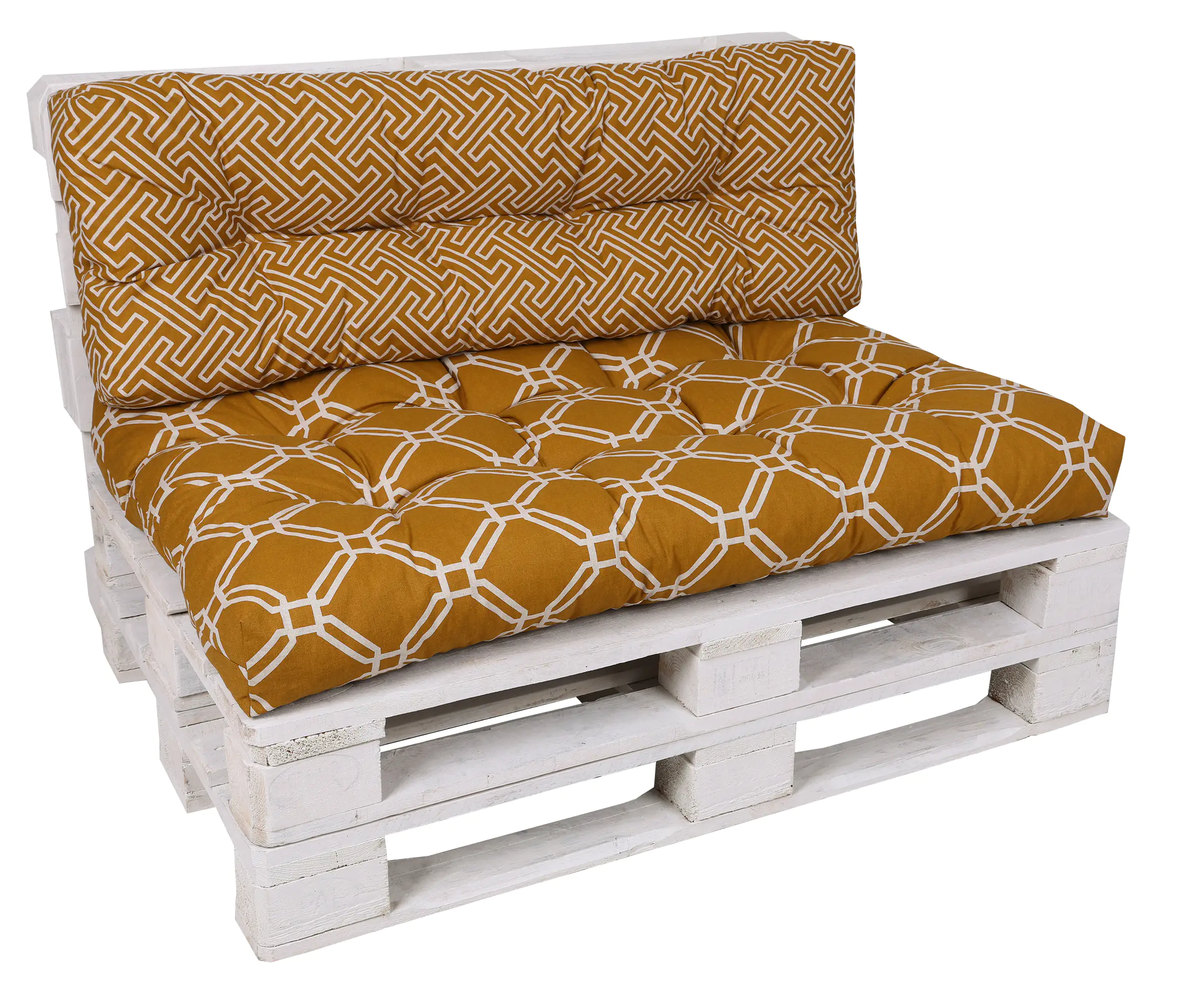 GO-DE Loungekissen-Set für Paletten 120 x 40 x 15 cm, gelb, senf