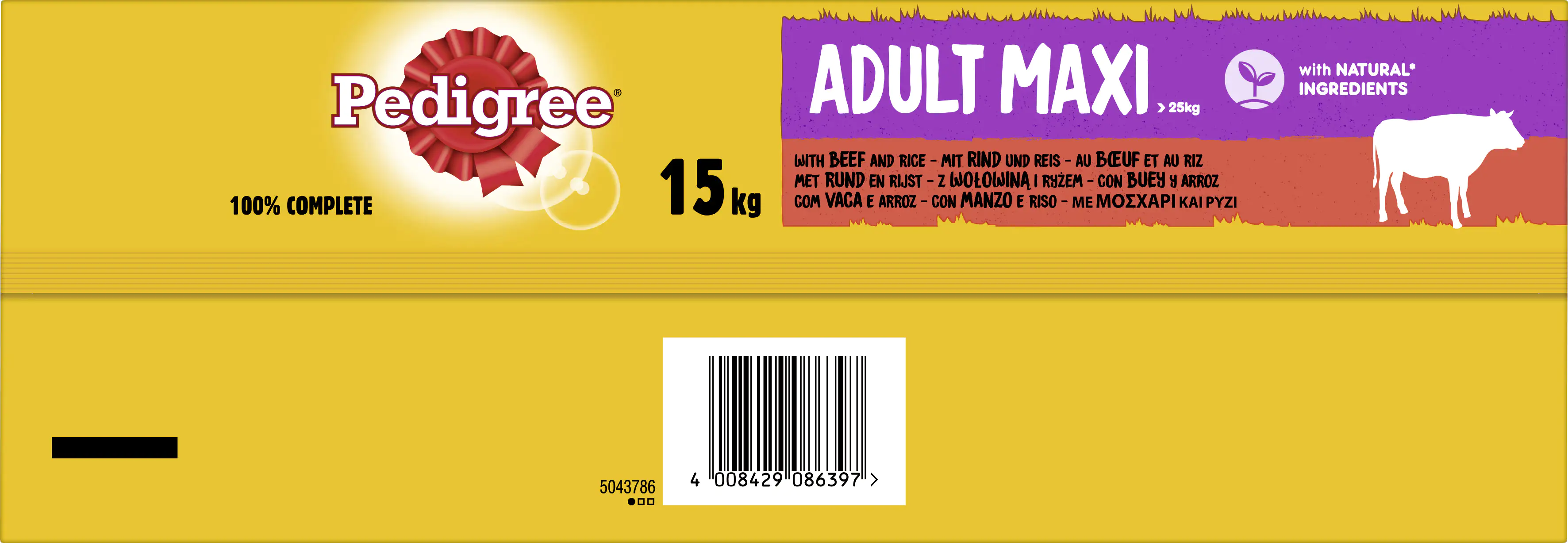 Pedigree Hundetrockenfutter Adult Maxi 15 kg Rind & Reis 