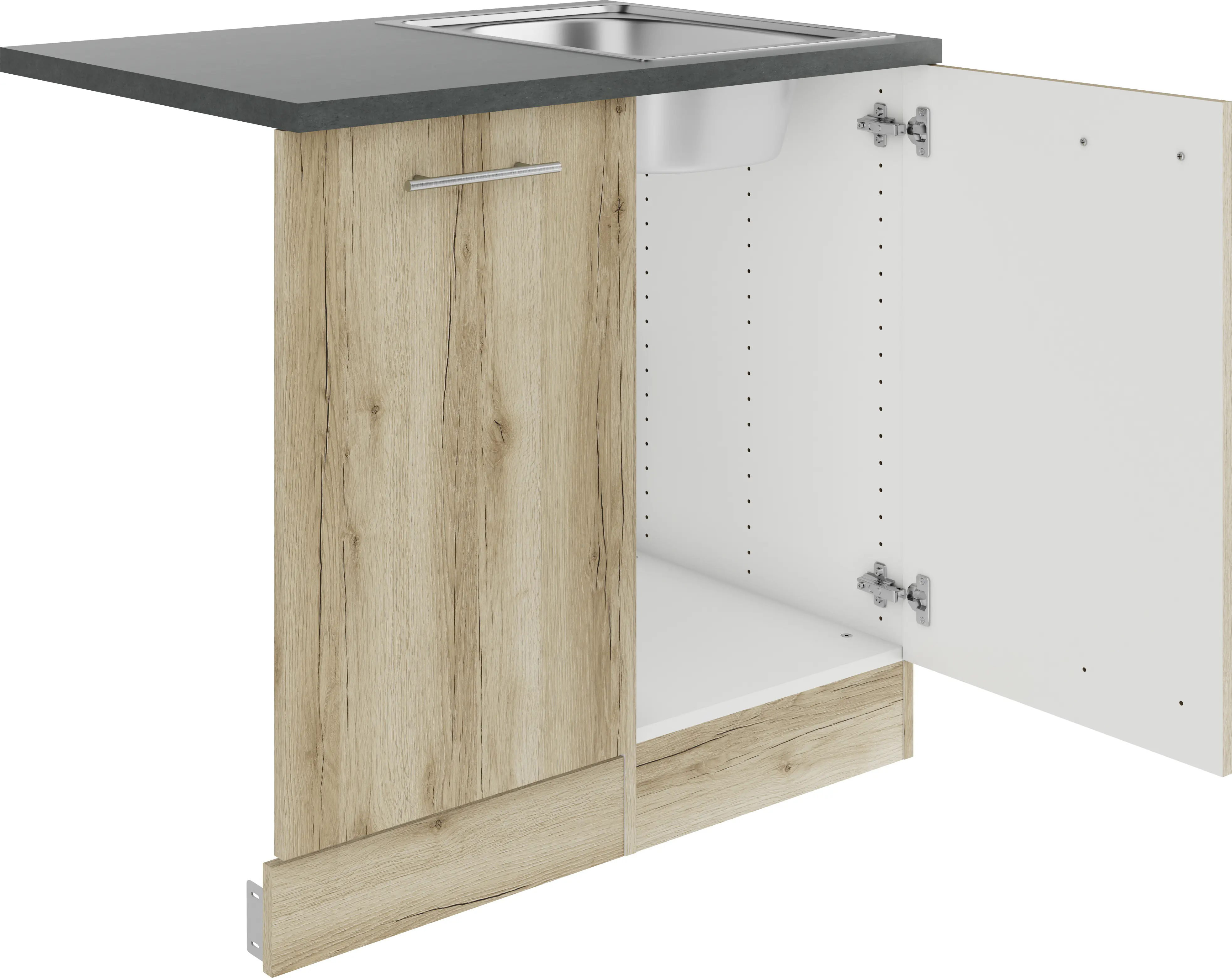 Optifit Spüle mit Unterschrank-Set Livorno 290 eiche 90 cm