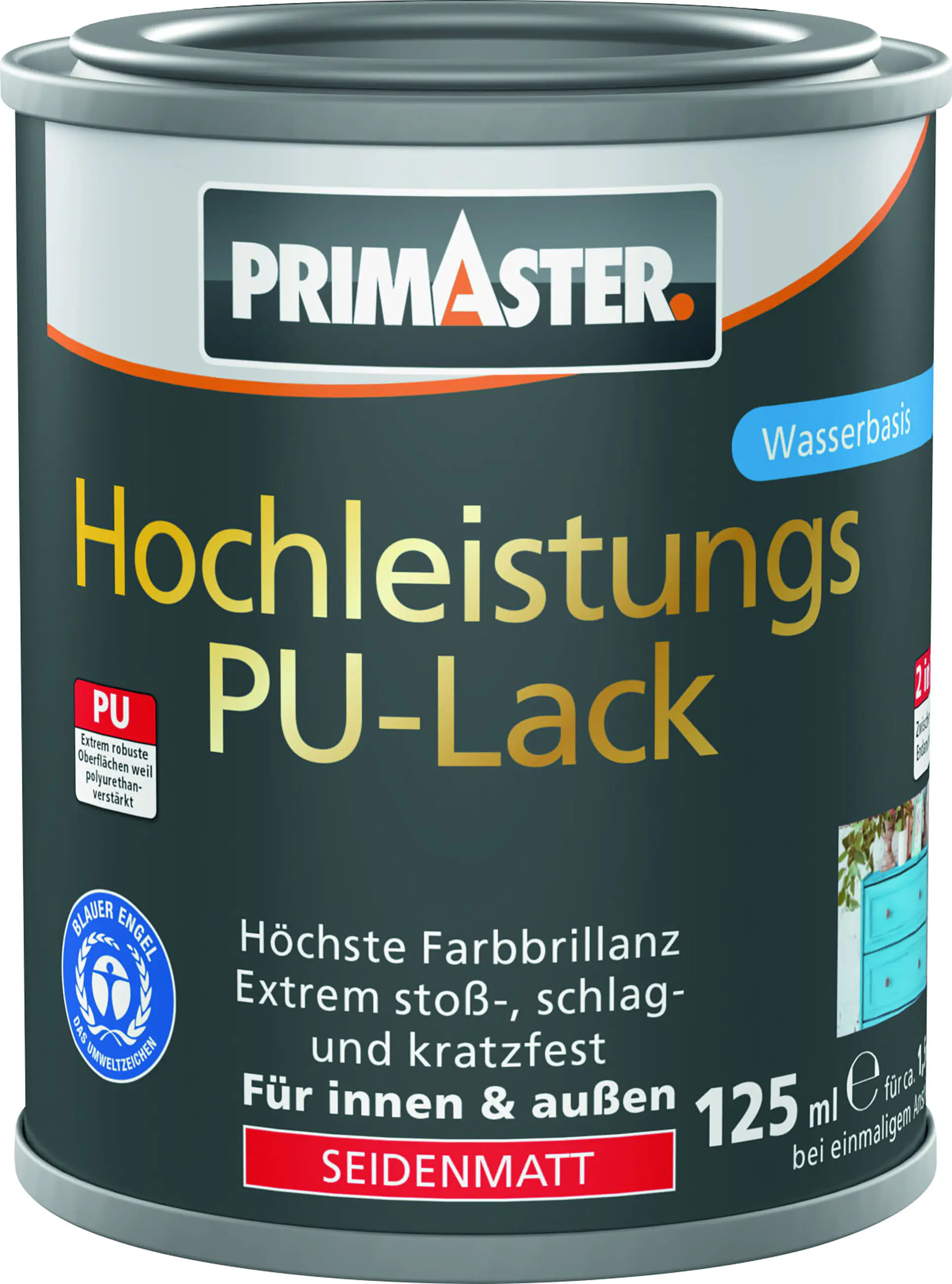 Primaster Hochleistungs PU-Lack cremeweiß seidenmatt 125 ml