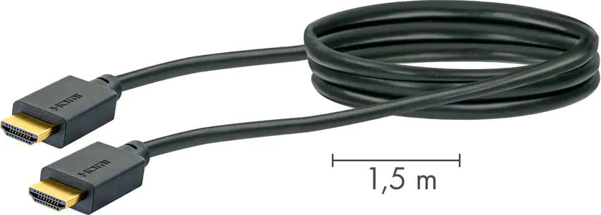 Schwaiger HDMI-Kabel 1,5 m HDMI zu HDMI, 48 Gbit/s, schwarz