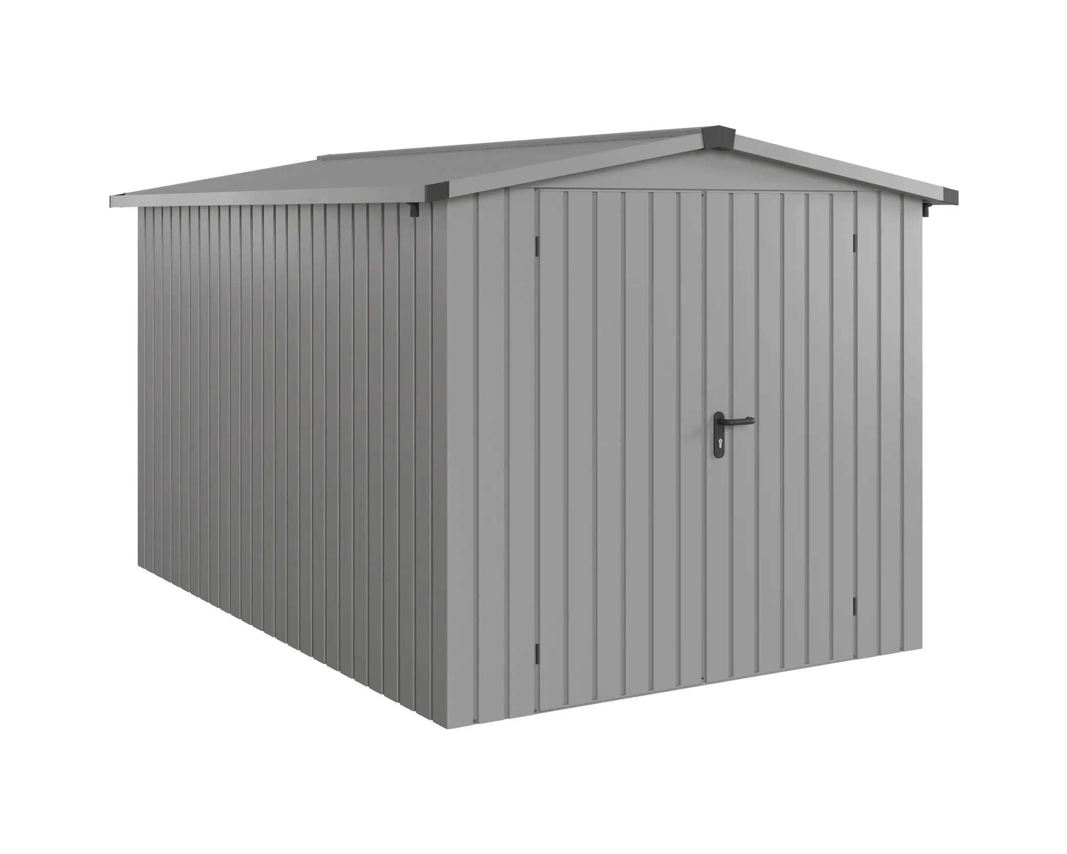 EcoStar Metallgerätehaus Euroline ESD7 aluminiumgrau 214 x 310 cm 2-flg.