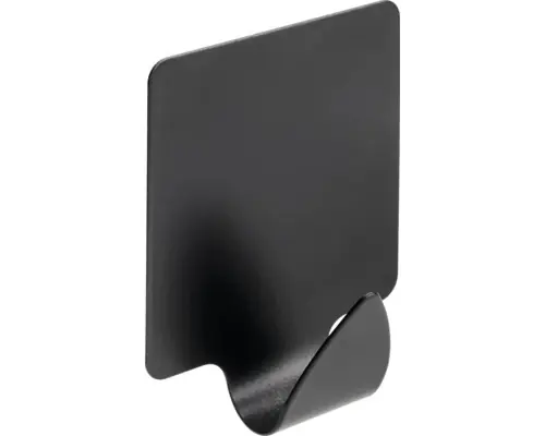 Hettich Garderobenhaken Edelstahl 41 x 35 mm selbstklebend schwarz - 2 Stück