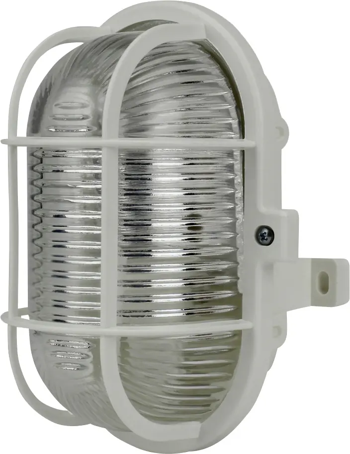 Ovalleuchte 60 Watt PVC-Korb weiß