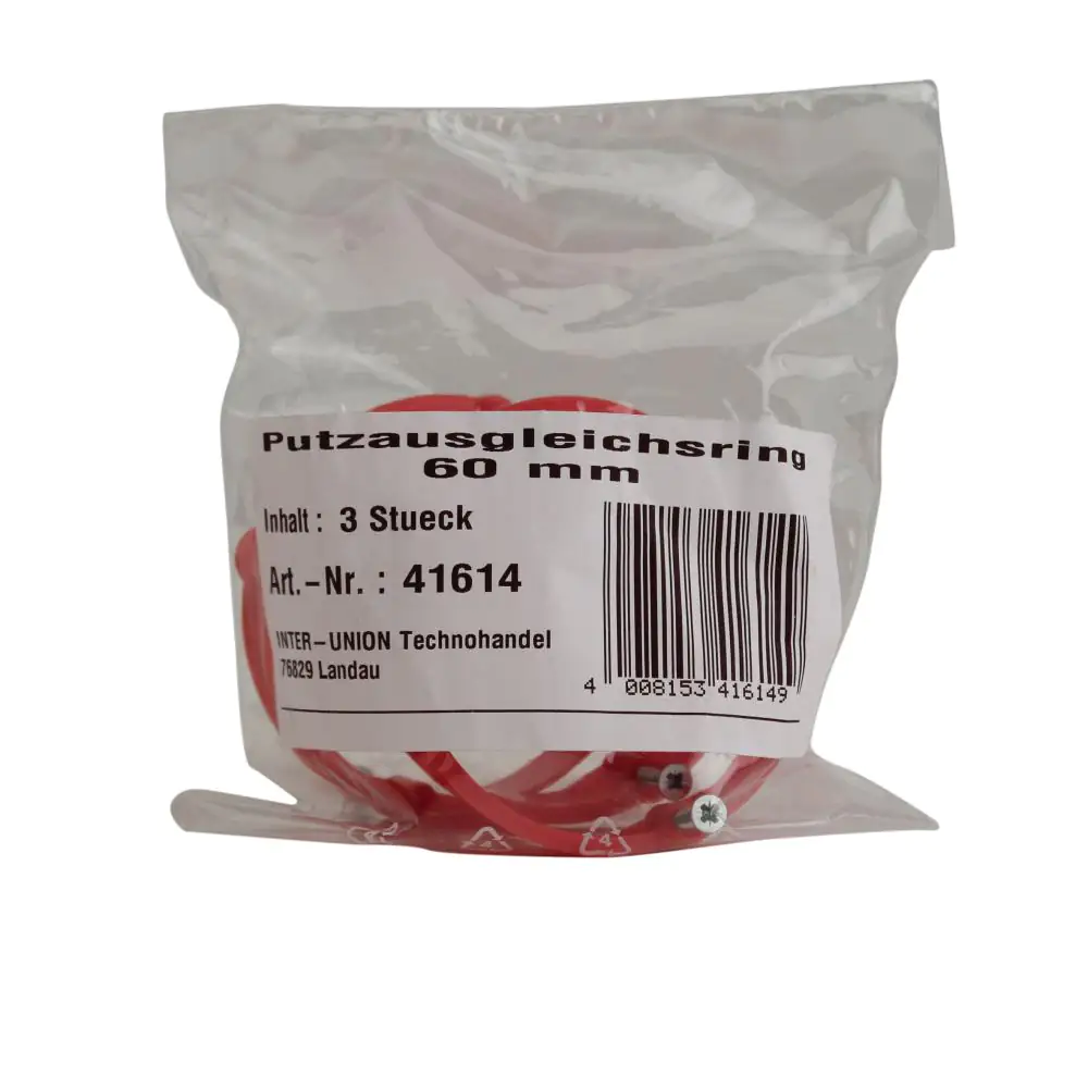 Putzausgleichring 60mm H12mm rot 3x