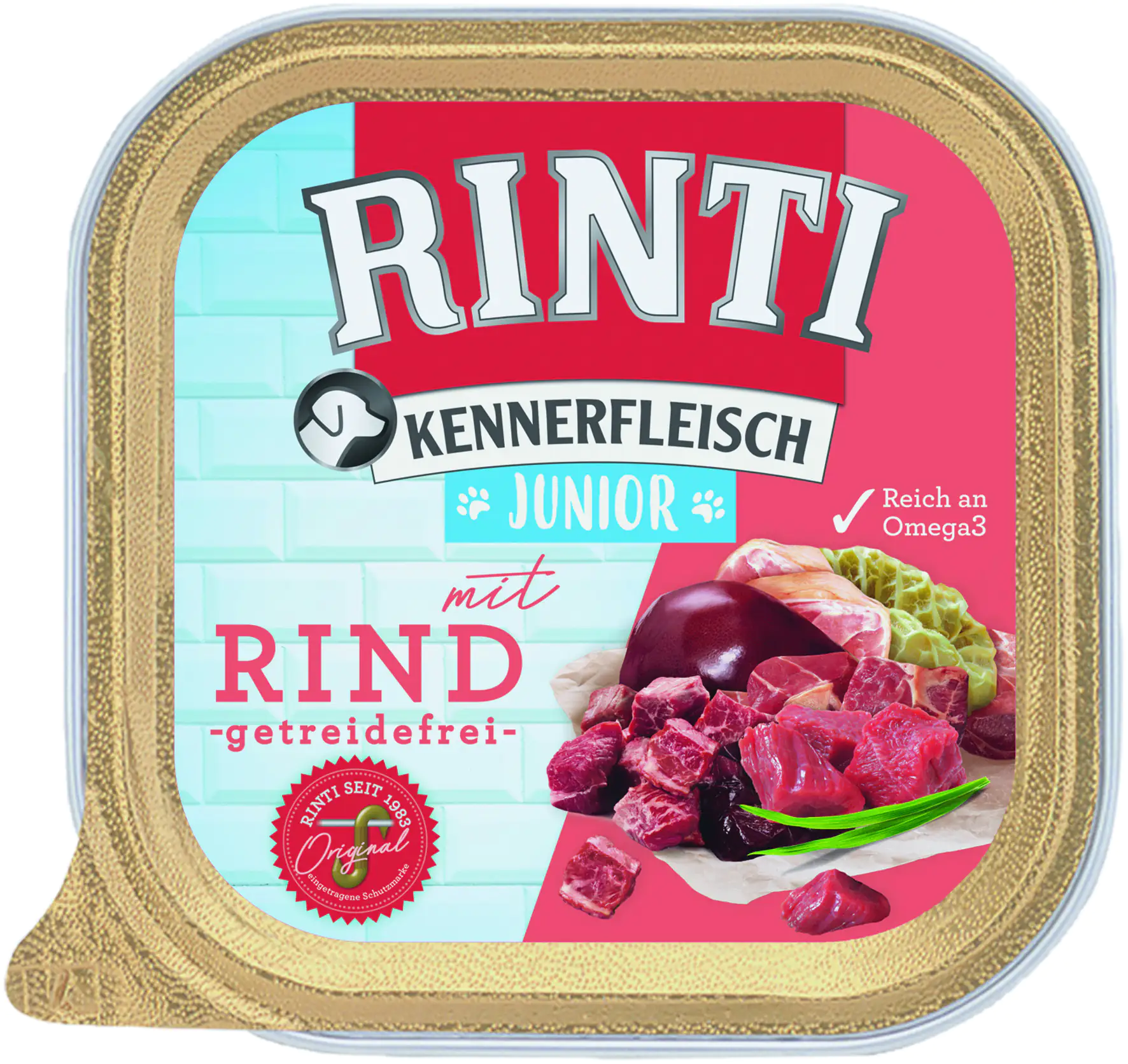 Rinti Kennerfleisch Hundenassfutter Junior getreidefrei 300 g Rind