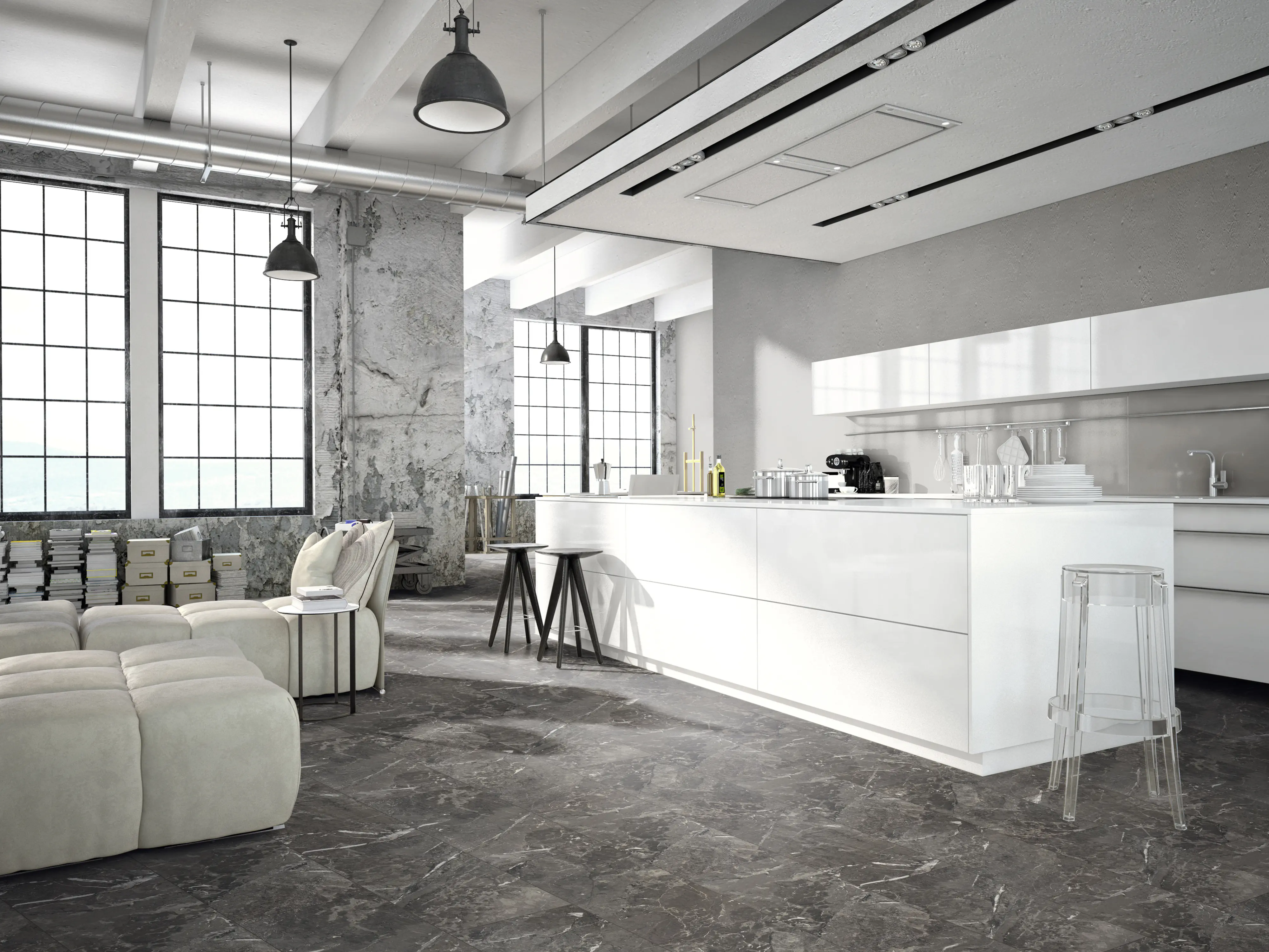 Classen Visiogrande Laminat Fliese Megaloc Aquaprotect 60,4 x 28 cm Granit schwarz