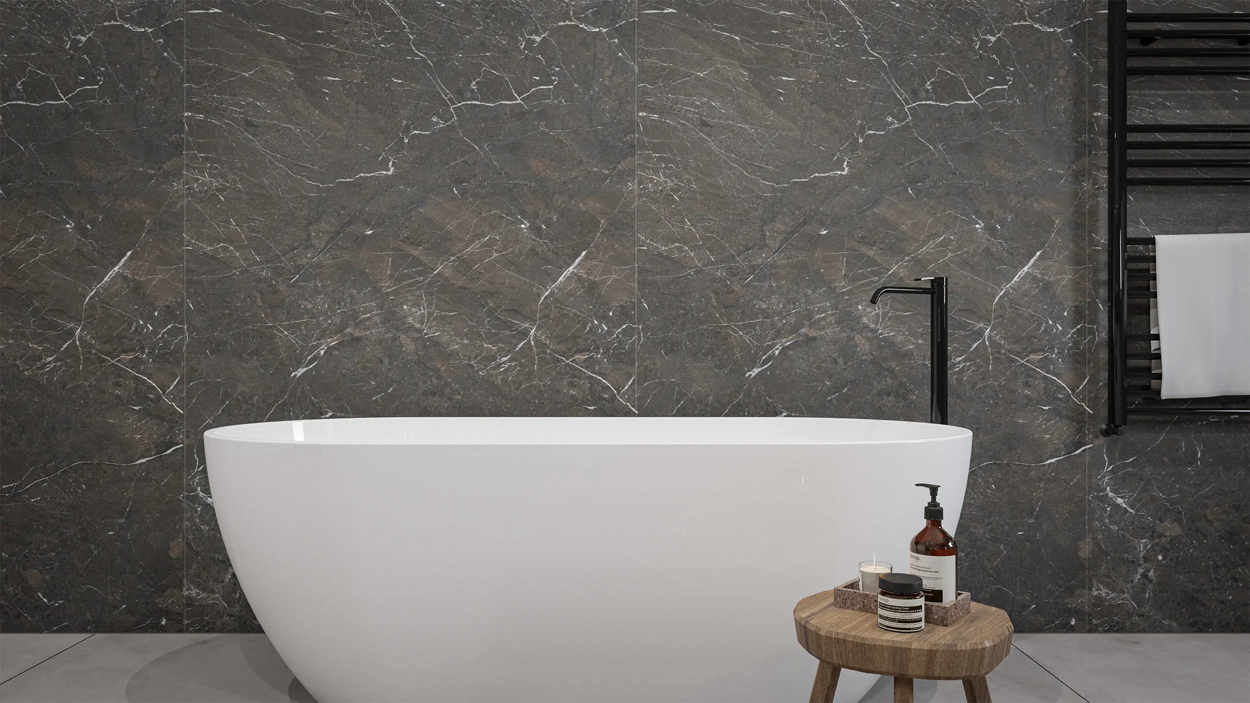 Wetwall Elite Wandpaneel  Rosso Levanto 16 x 242 cm mit abgerundeter Abschlusskante