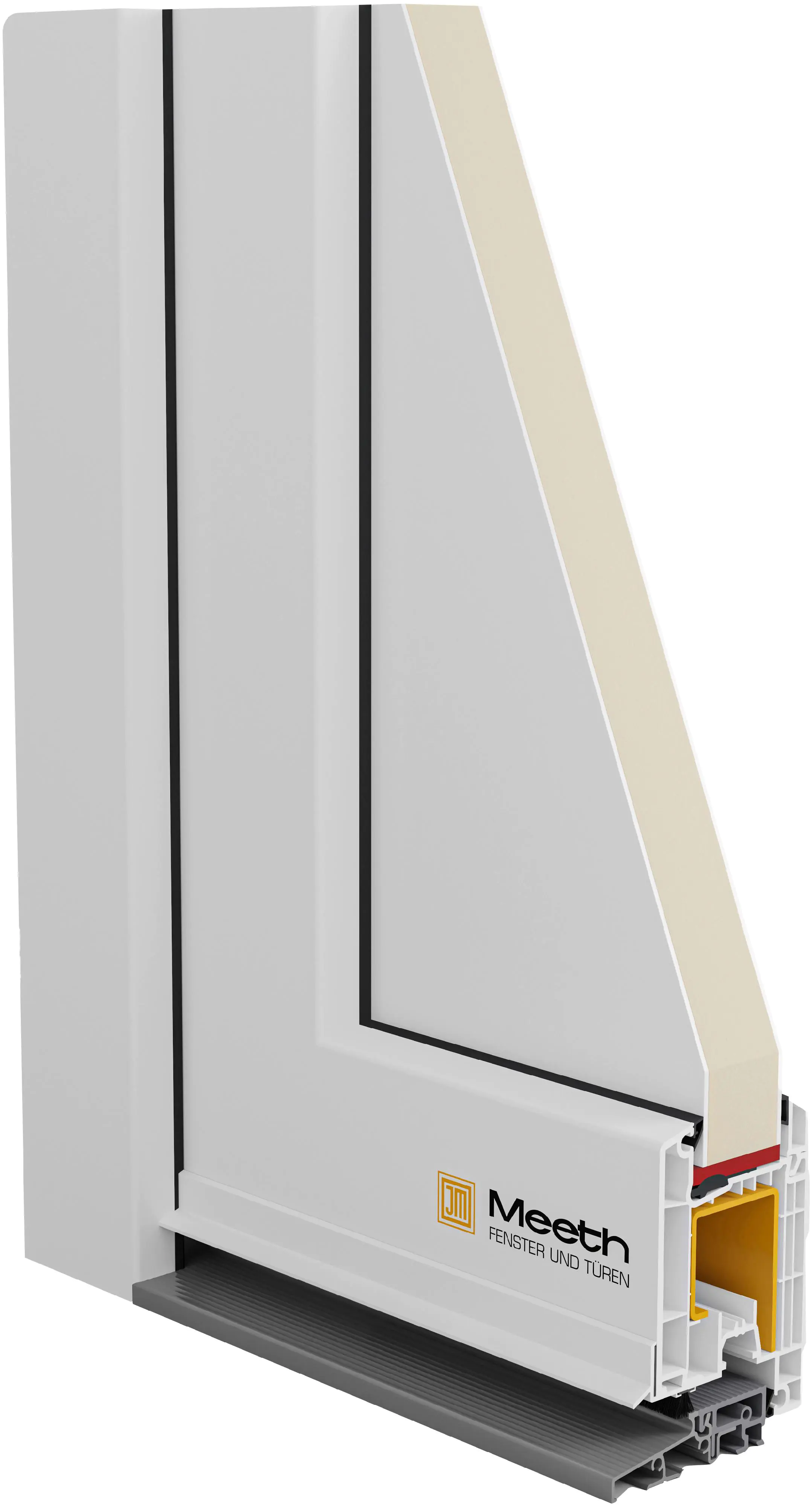 Meeth Haustür Optimal Pro PVC Modell 101 108 x 200 cm DIN Links weiß/titan