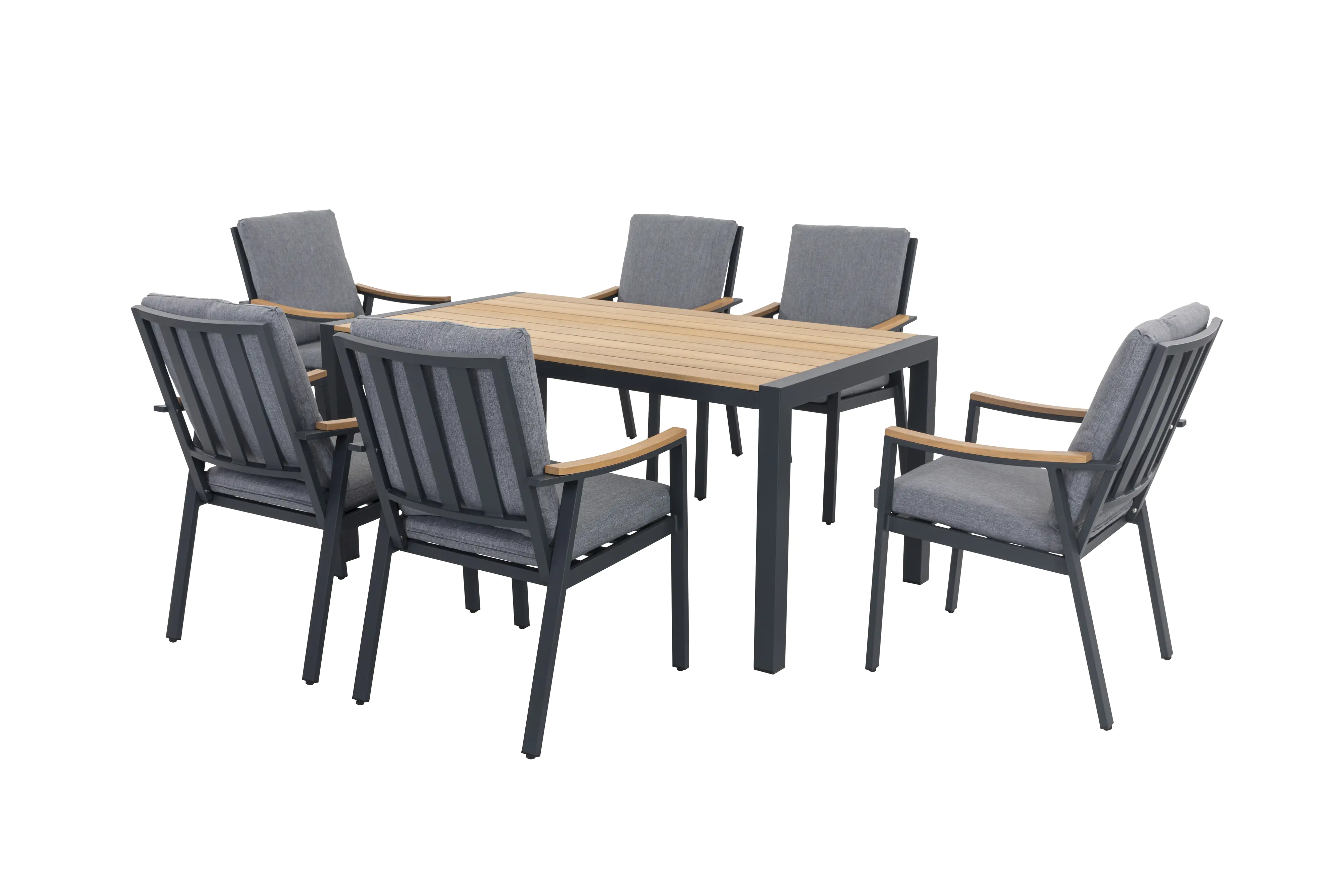 Primaster Dining Möbelset Eukalyptus Shanghai 7-teilig