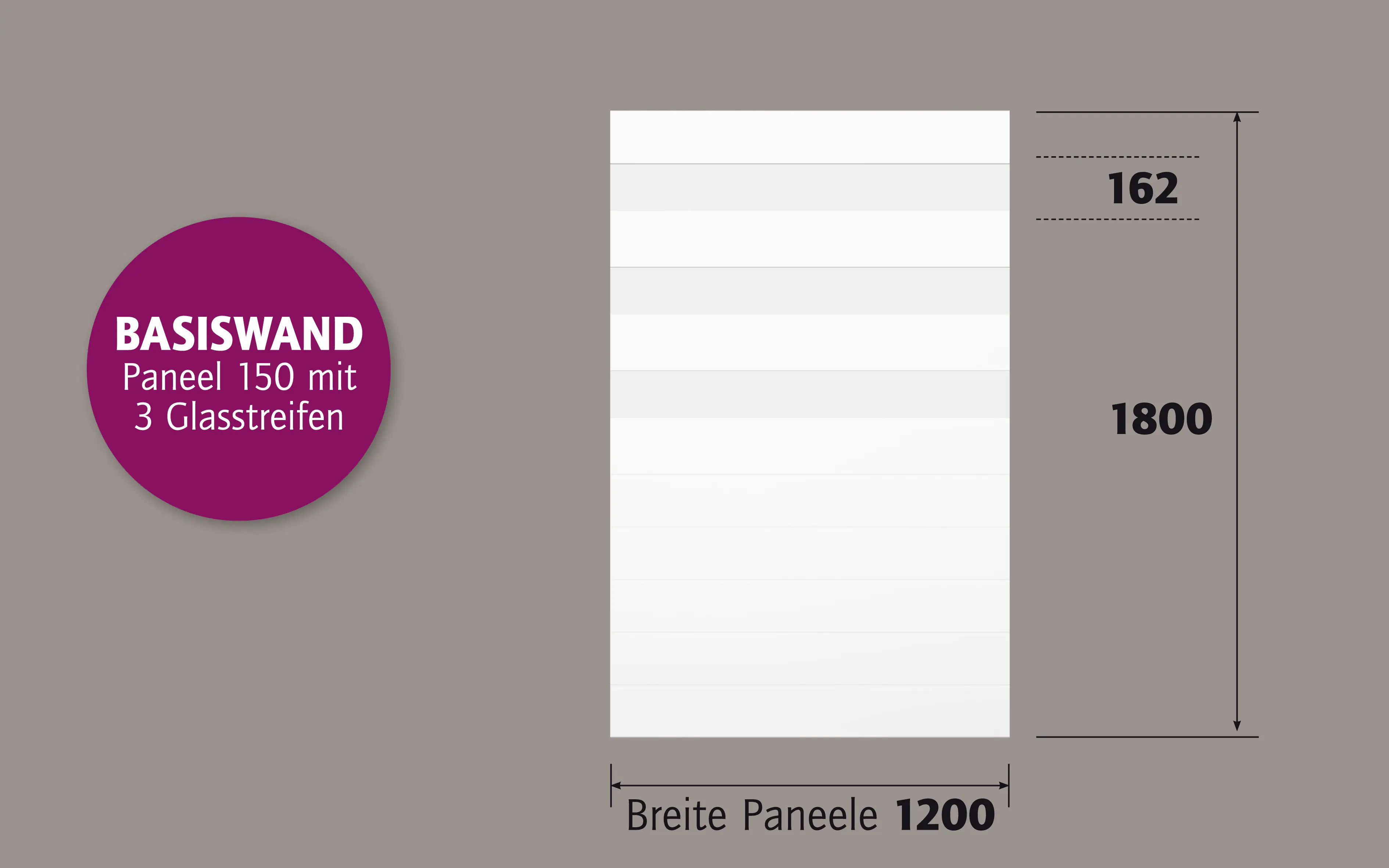 Ambiente Alu-Zaun Paneel 150 + ESG 8 mm 120 cm x 180 cm 22 mm stark