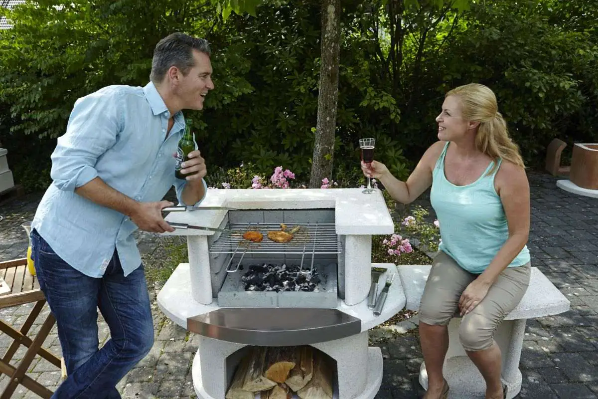 Buschbeck Grillbar Venedig weiß, 93 x 110 x 65 cm