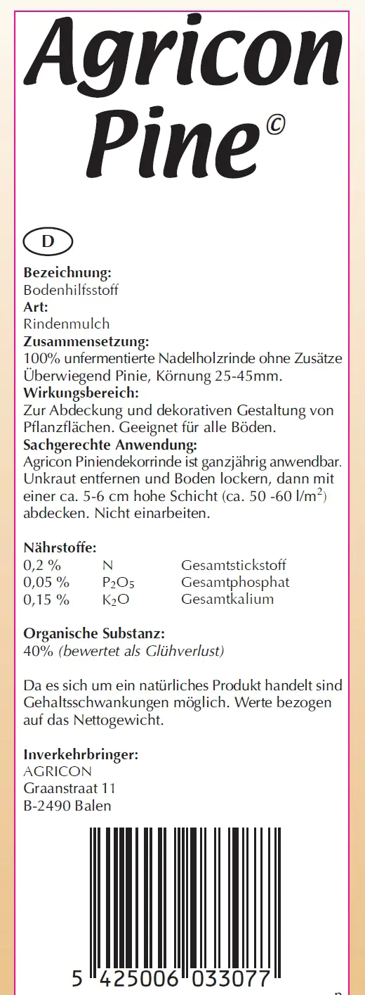 Agricon Piniendekor mittelgrob 25-45 mm Körnung 50 L