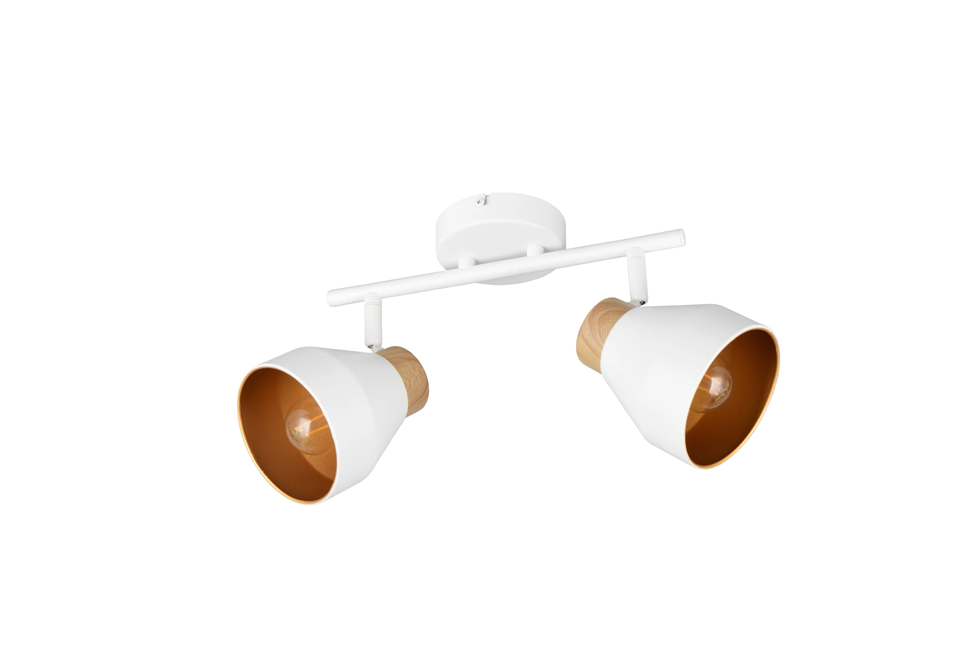 Trio Deckenlampe 2er Spot Valentin 21 x 32 cm weiß matt/natur