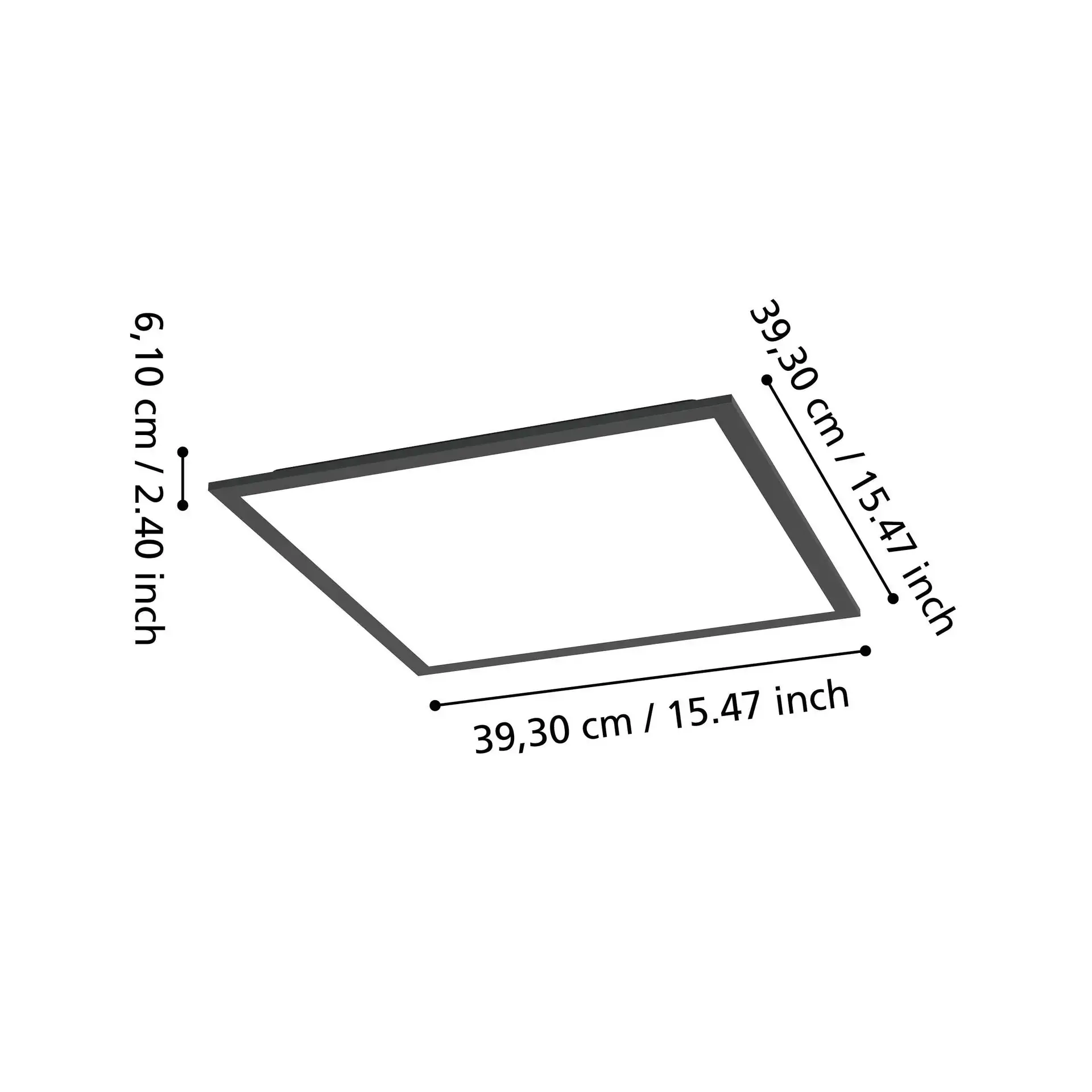 Eglo LED Deckenleuchte Moradillo-Z schwarz 40 x 40 cm RGB dimmbar