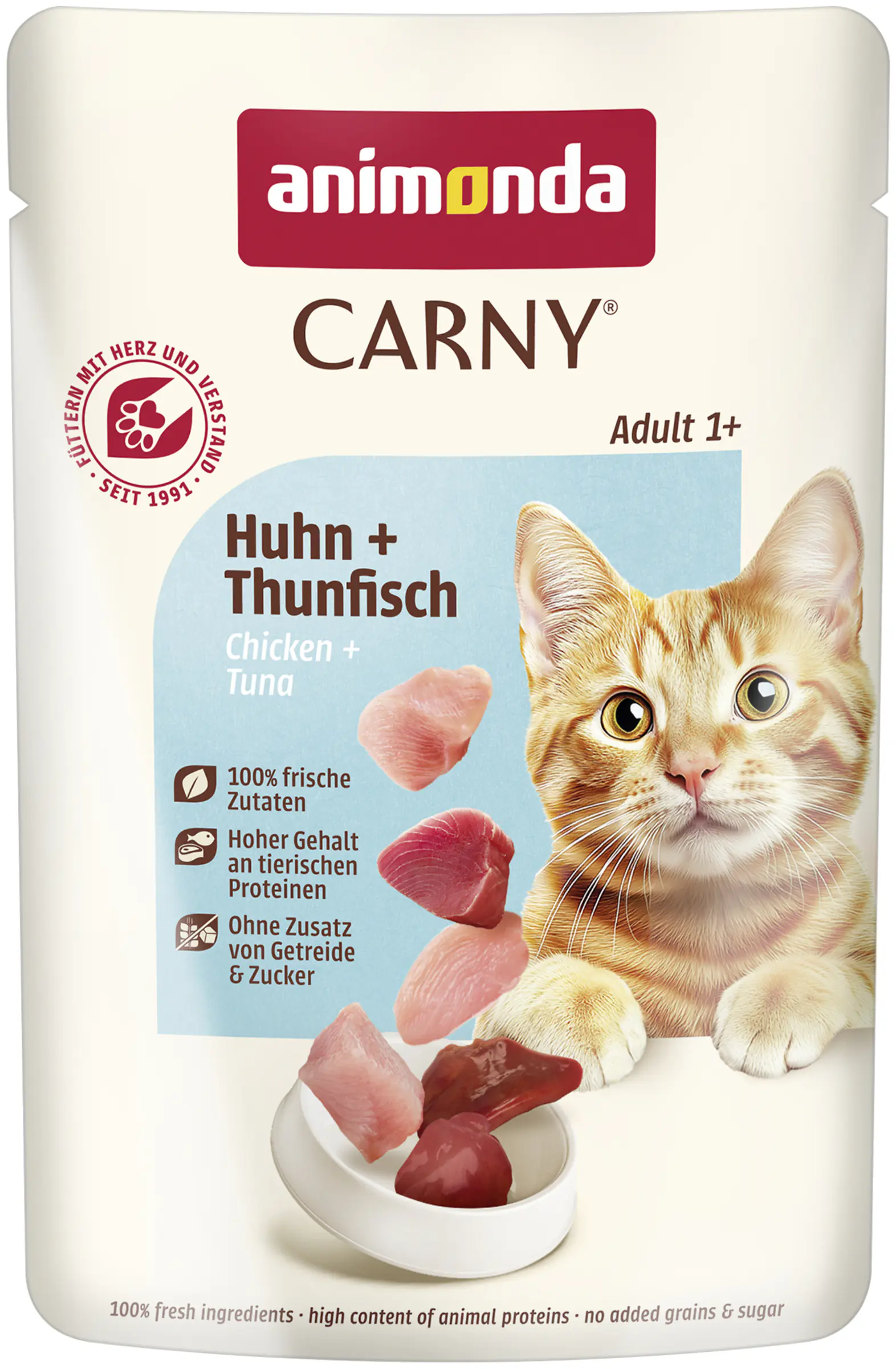 Animonda Carny Adult Katzennassfutter getreidefrei 85 g Huhn & Thunfisch