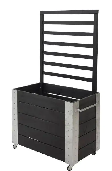 Plus Raumteiler Cubic 87x50x155cm schwarz 87 x 50 x 155 cm, mit Räder