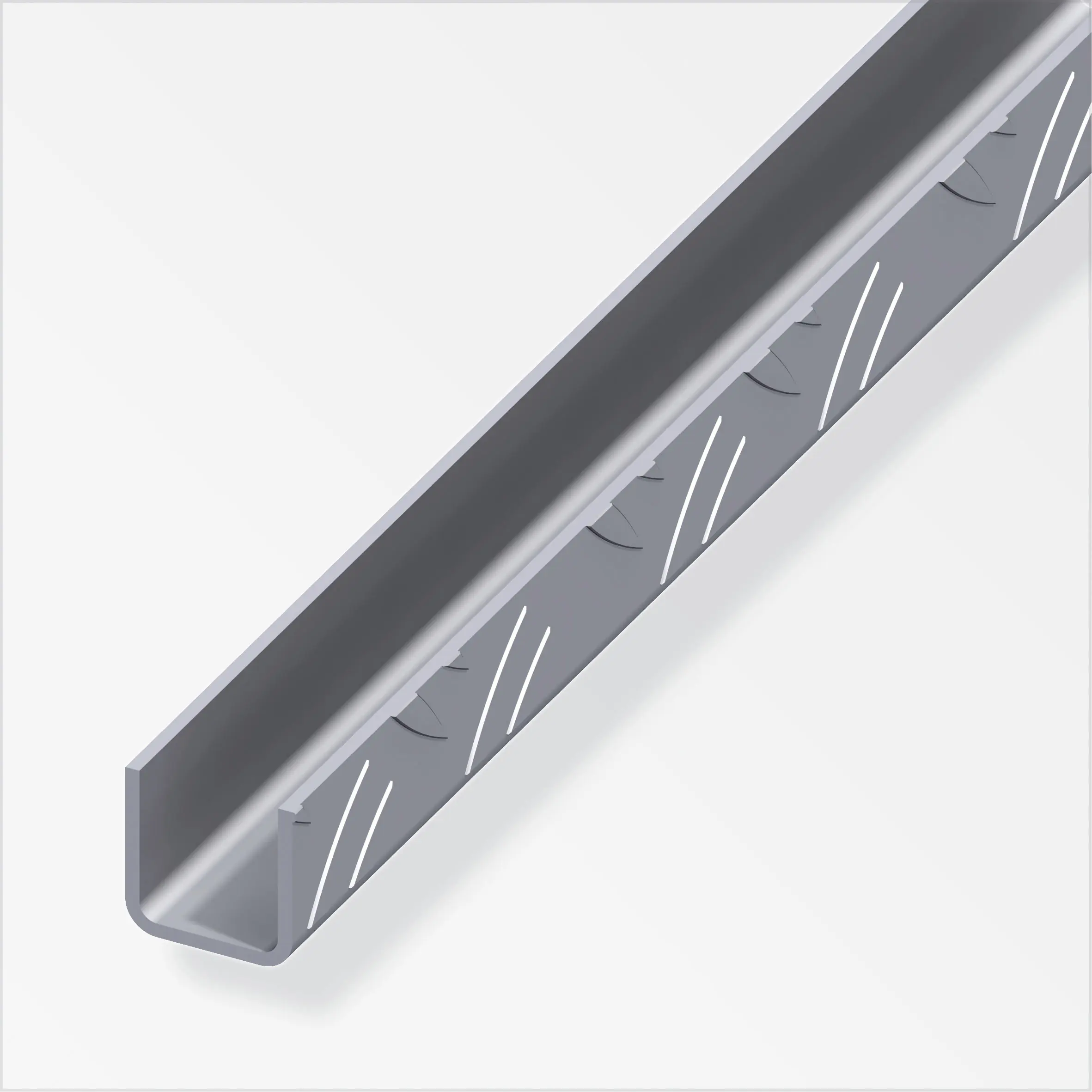 alfer Quadrat-U 1 m, 29.5 mm Aluminium roh blank