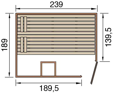 Weka Massivholzsauna Valida Eck 3 mit Glastür und Fenster